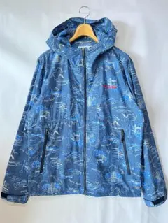 綺麗 コロンビア デニム風プリント マウンテンパーカー 青 サイズL