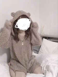 ジェラートピケ　クマ耳 フード付き ルームウェア