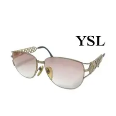 【希少】イヴサンローラン サングラス YSLロゴ ゴールド 透かし彫り 度入り