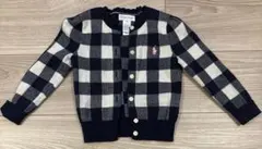 【未使用】Ralph Lauren チェック カーディガン 18M 80cm