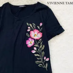Vivienne Tam 花柄 半袖トップス VIVIENNE TAM✨刺繍 半袖Tシャツ 黒 パワーネット フラワー - メルカリ