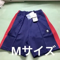 体操服　短パン　ハーフパンツ　ミズノ　紺／赤切替ライン　Mサイズ