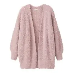 GU　フェザーヤーンロングカーディガン　Sサイズ　くすみピンク　オーバーサイズ