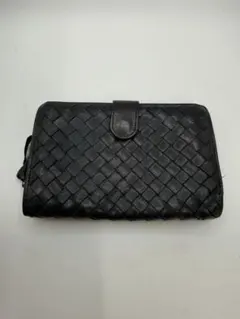 BOTTEGA VENETA イントレチャート 二つ折り長財布 ブラックのサムネイル