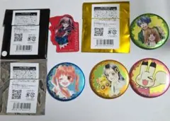 りぼん70周年CAFE　キラキラ缶バッジ　アクリルステッカー　５点セット