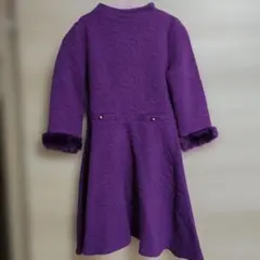 JANIE and JACK パープル ワンピース ファー付き 8y