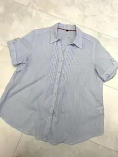 半袖ストライプシャツ　L