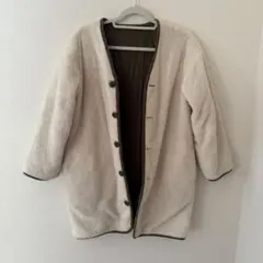 GU 2way キルティングアウター　ボア　S カーキ