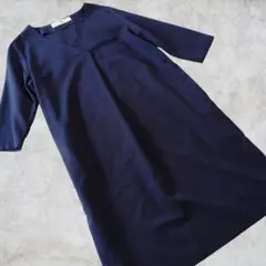 N.ナチュラルビューティーベーシック　コクーンシルエットダークネイビーワンピース