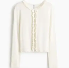 【完売品】H&M フリルトリムカーディガン 新品未使用　XS