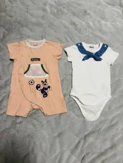 プティマイン　petit main ロンパース・ボディスーツセット 80