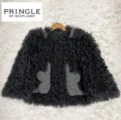 【美品】Pringle プリングル 羊革×カシミヤ ファージャケット