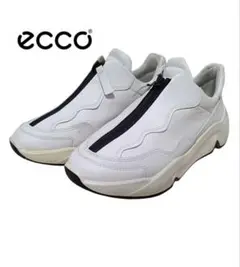 ECCO エコー ジップスニーカー ホワイト 23.5cm