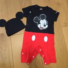 BABYDOLL　ミッキーマウス　なりきりロンパース　80　耳付き帽子付き