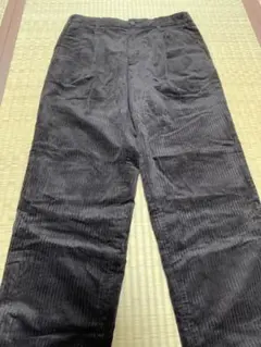 ダークブラウン コーデュロイ ストレートパンツ