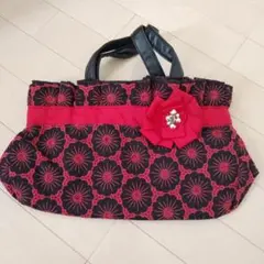 レア！　COCUE トートバッグ 花柄 刺繍 ビジュー付きのサムネイル