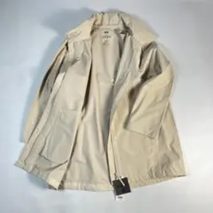 新品未使用　ユニクロ　ブロックテックハーフコート　ナチュラル　S