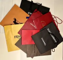ショップ袋セット CHANEL, LV, D&G, FENDI など