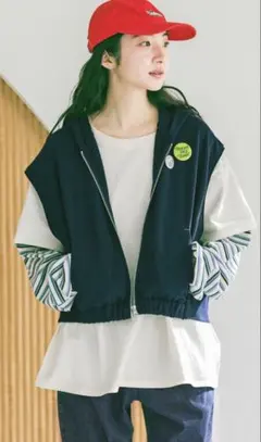 ダブルジップ フードベスト L ニコアンドのサムネイル