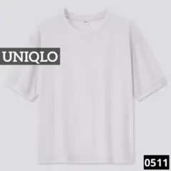 0511 UNIQLO シアークルーネックＴ ライトグレー