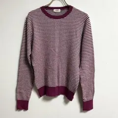 ✨綿素材✨ ビームスハート F ニット 編み柄 クルーネック 薄手 バイカラー