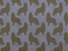 【ゆきちゃん限定】X2664-1 シェルティ柄 シルエット デニム紺 生地 1m