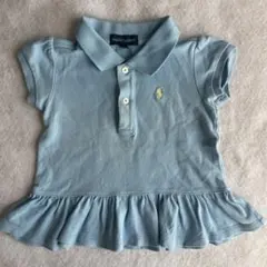 Ralph Lauren 90cm 水色 フリルポロシャツ ラルフローレン
