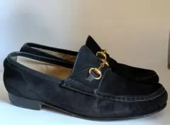 GUCCI グッチ スエード ビットローファー ブラック 　22cm