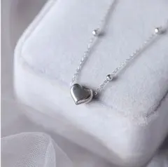 アンクレット シルバー チェーン 金属アレルギー対応 ハート チタン