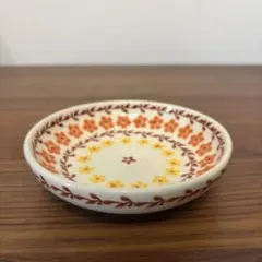 新品　ポーリッシュポタリー　小皿　ミニプレート　ポーランド食器　花柄のサムネイル