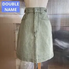 ダブルネーム　デニム　タイトスカート カーキのサムネイル