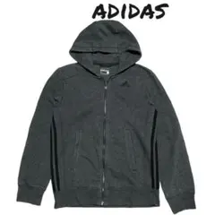 ADIDAS ダークグレー フルジップフーディ Sサイズ