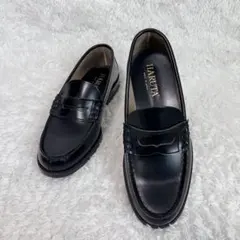 未使用級 HARUTA 26.5EEE ローファー 黒 本革 日本製 定番 人気