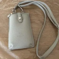 D.KELLY レザー スマホショルダーバッグ グレー