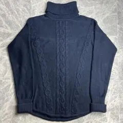 llbean ケーブルニット　XL　ネイビー　コットン　エルエルビーン