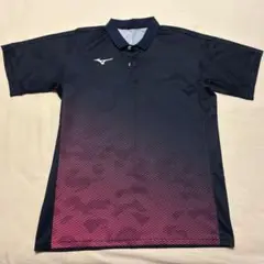 Mizuno ミズノ ポロシャツ テニスウェア ブラック レッド グラデーション