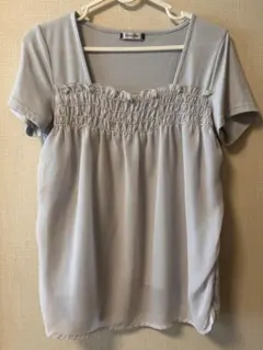 Glass Line 半袖 カットソー シャーリング シフォンのサムネイル
