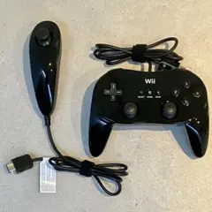 Nintendo Wii クラシックコントローラ PRO ブラック　ヌンチャク