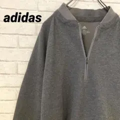 adidas アディダス ハーフジップ スウェットカットソー ロゴプリント XL