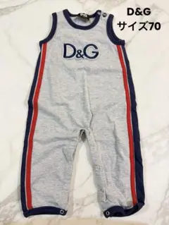 【美品】D&G ジュニア ロンパース 70 ／ ドルガバ ロゴ刺繍 グレーのサムネイル