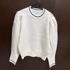 新品未使用　トレフルプラスワン アイボリー クルーネック セーター