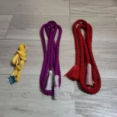 帯締め　赤　紫　黄色　3本セット　新品未使用品