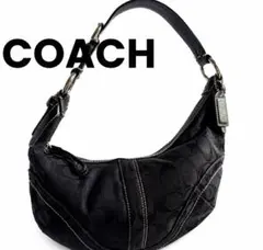 COACH シグネチャー　ワンショルダー　バック　ブラック