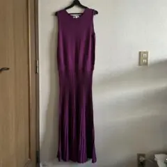 PLST ハイツイストレーヨンナイロンリブニットワンピース