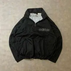 90s古着adidasナイロンジャケットかすれトレフォイルドローコードDB209