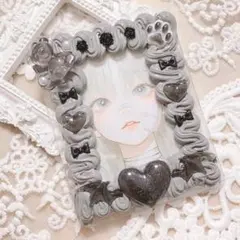 【10】ホイップデコ　トレカデコ　グレー　黒　くま