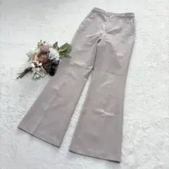 【ジーユー】ストレッチフレアパンツ スラックス ウエストゴム ベージュ S