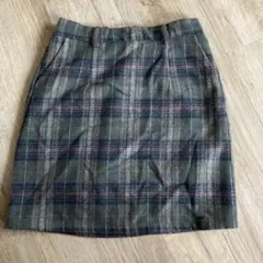 オリーブデオリーブ　カーキ　チェックミニスカート