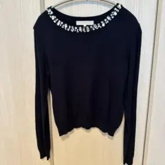 マーキュリーデュオ　ビジュー付ニット