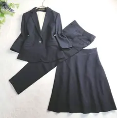 美品✨洗える✨オリヒカ RHYME パンツスーツ 3点セット ネイビー 9号